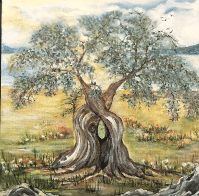 Zeytin Ağacı 25X25cm Tüab - Ceyda Çoksezen