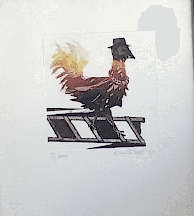  Gravür Baskı / Horoz 40x40cm - Yusuf Demirtaş